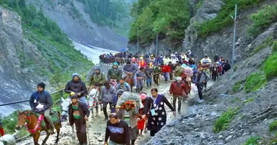 amarnath yatra 2024   जम्मू श्रीनगर राष्ट्रीय राजमार्ग पर सुरक्षा व्यवस्था मुस्तैद  52 दिवसीय अमरनाथ यात्रा आज से हुई शुरू